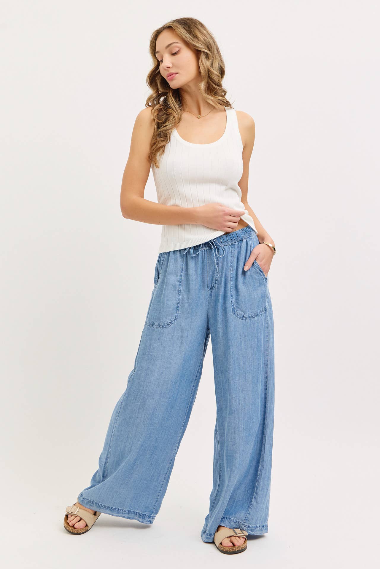 Elastic Waist Palazzo Pants