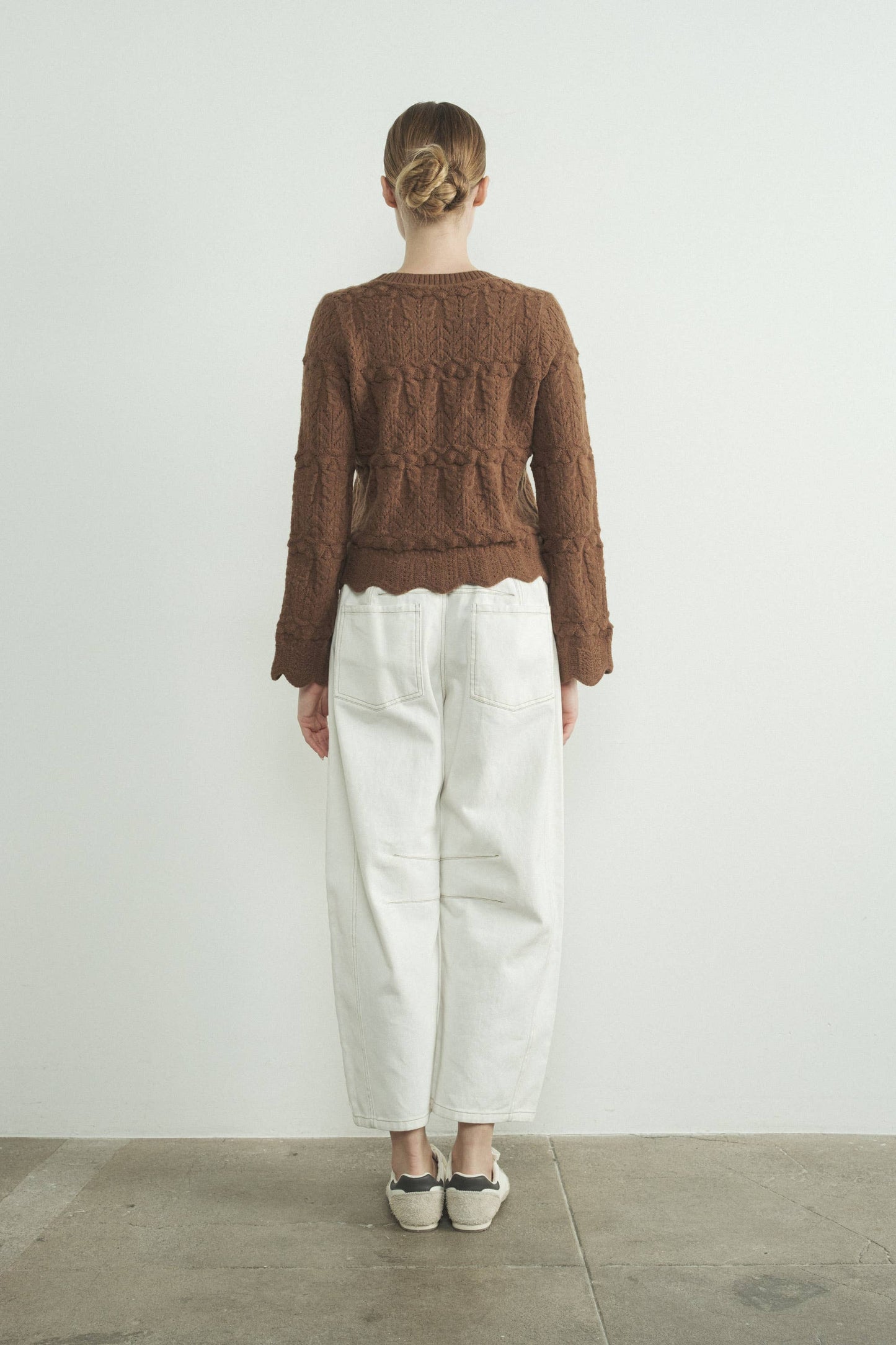 Scallop Edge Open Sweater