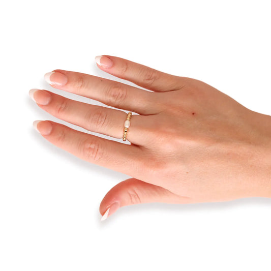 Haley Pearl Ring in Gold