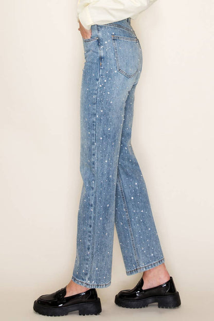 High Rise Bling Straight Jeans