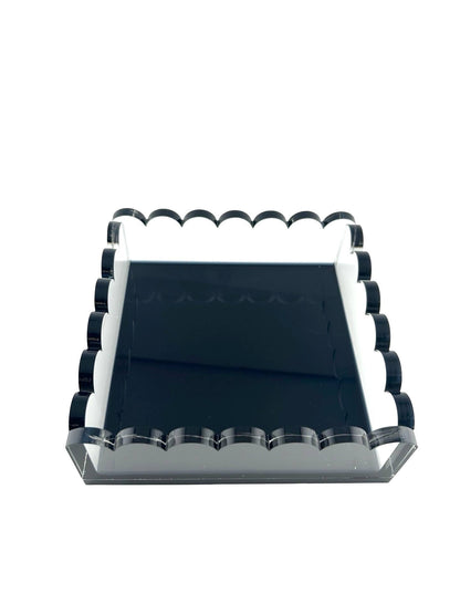 Scalloped Cocktail Napkin Holder - Slate