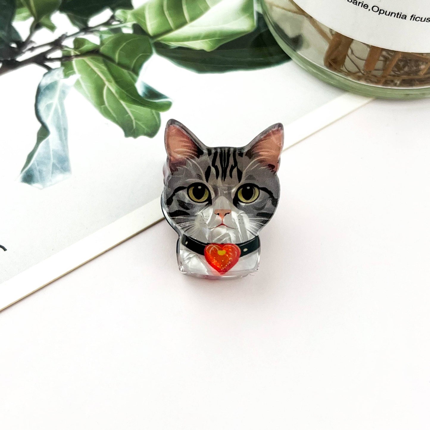 Mini Cat Print Claw Clip
