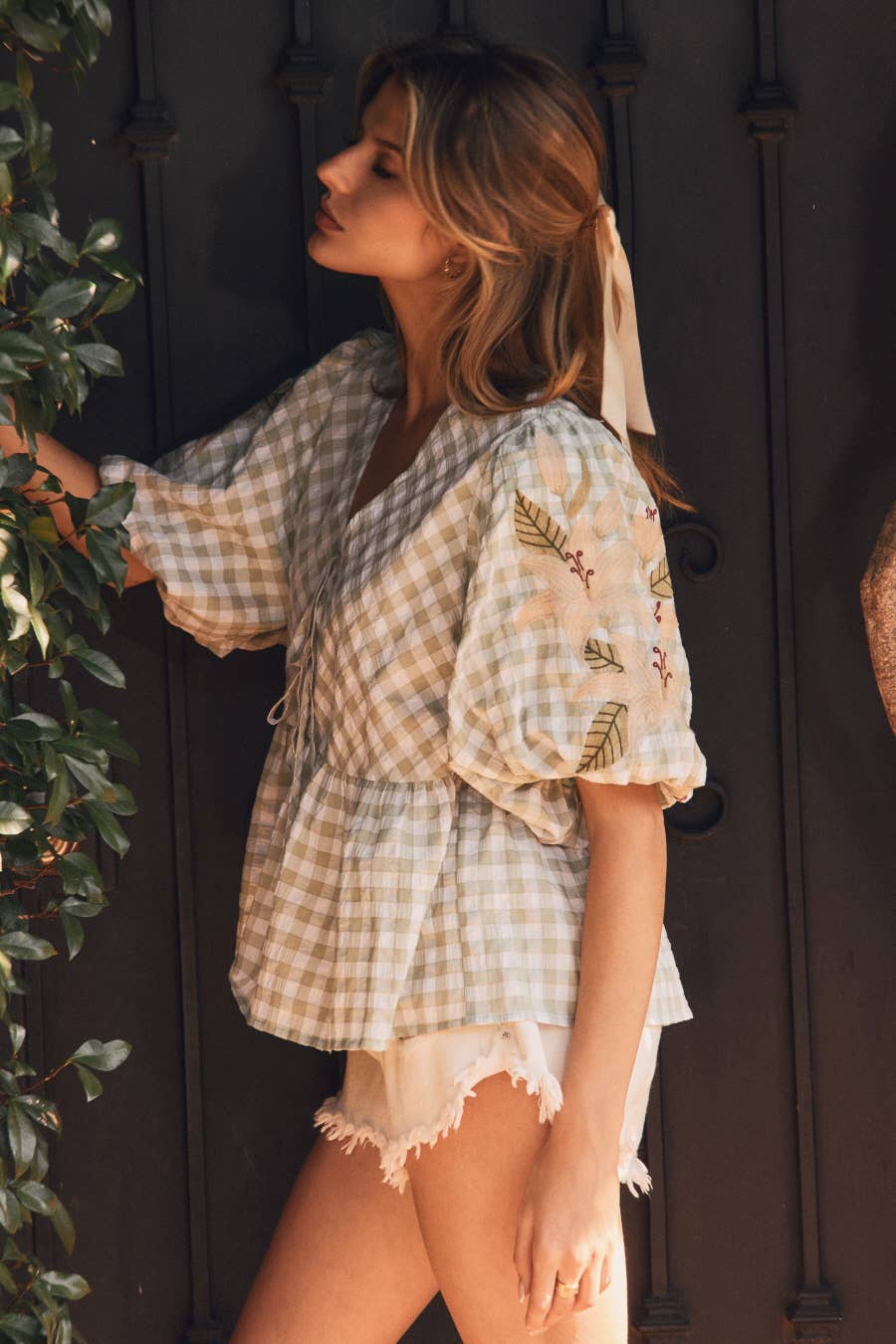 Plus Gingham Blouse