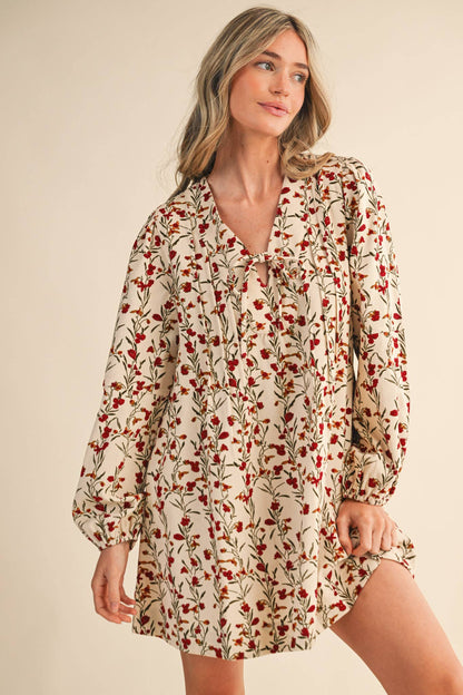 Floral Corduroy Mini Dress