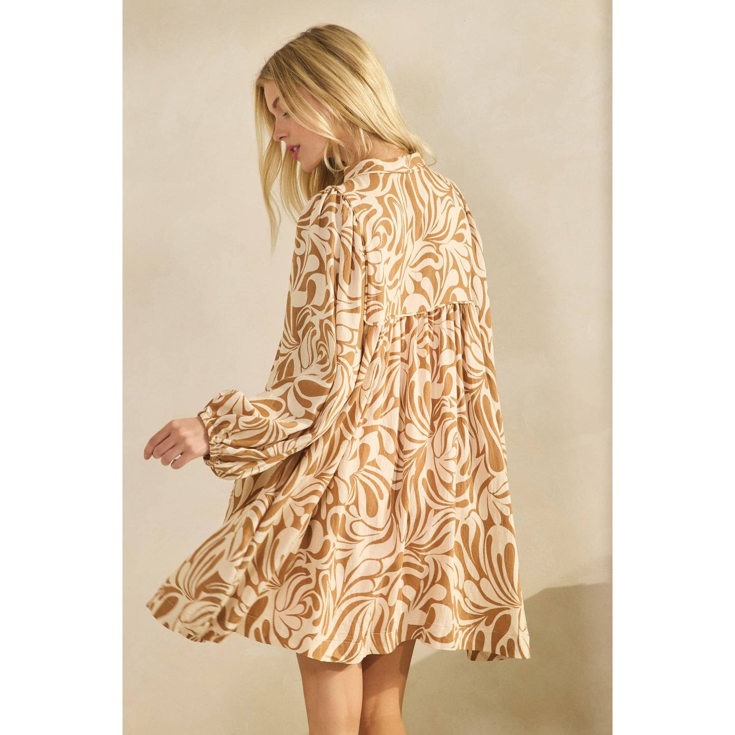 Sundown Swirl Babydoll Dress