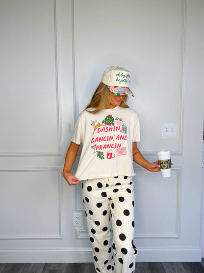 Dashin, Dancin and Prancin Crop Tee