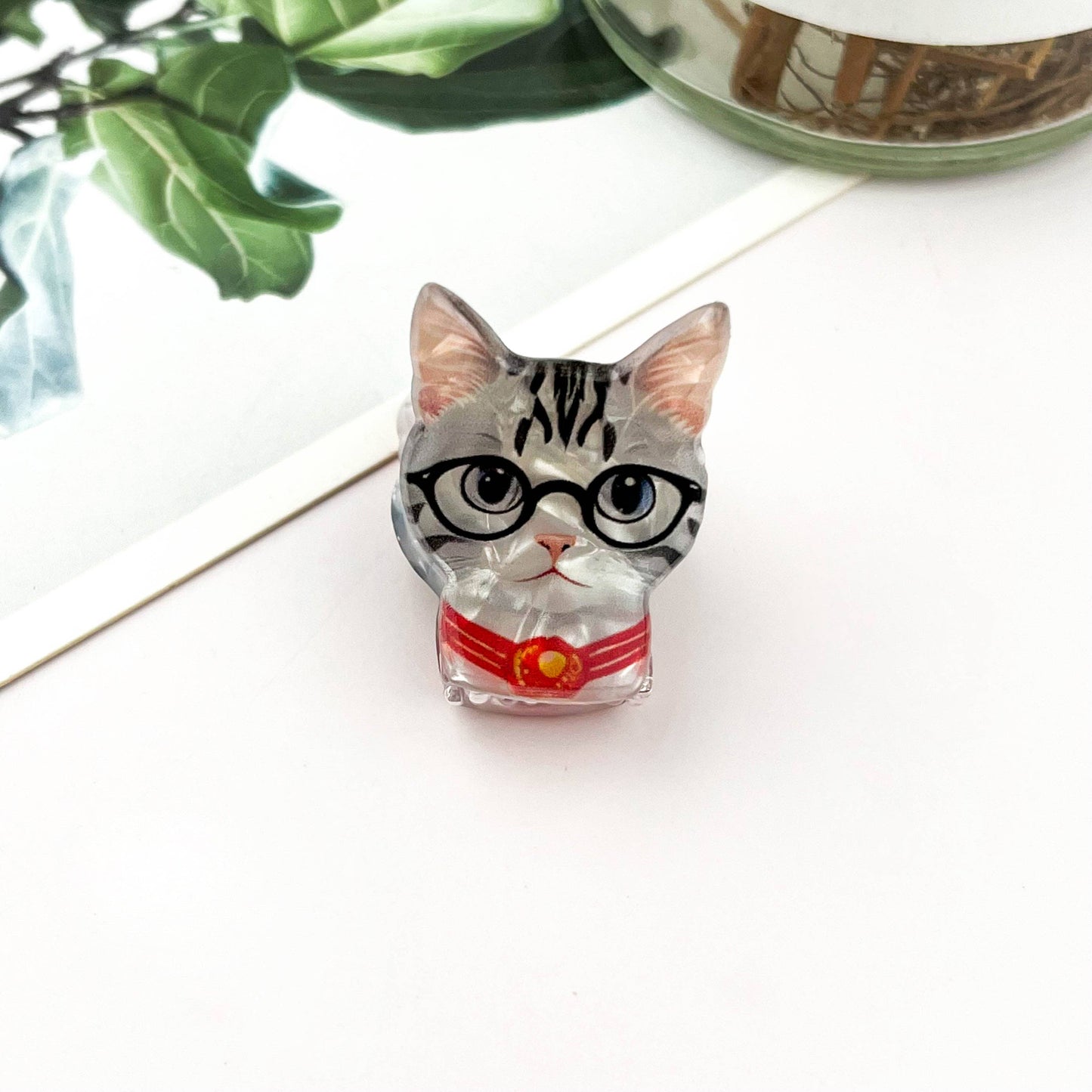 Mini Cat Print Claw Clip