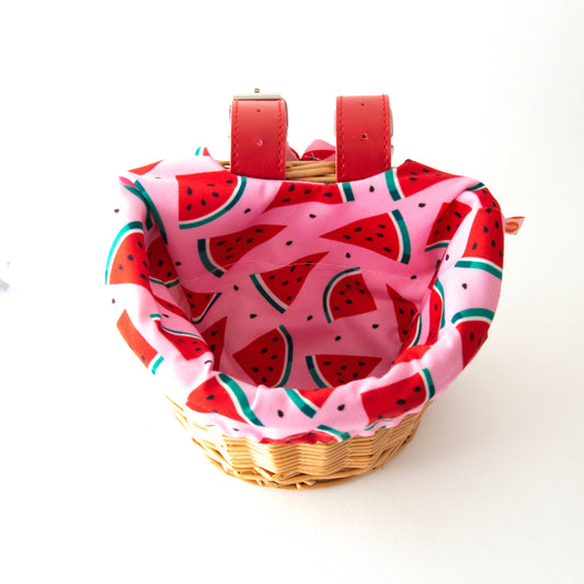 Kids Wicker Basket with Cute Watermelon Liner