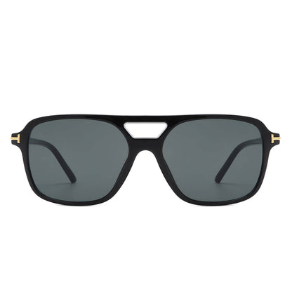 Retro Square Brow-Bar Fashion Vintage Aviator Sunglasses