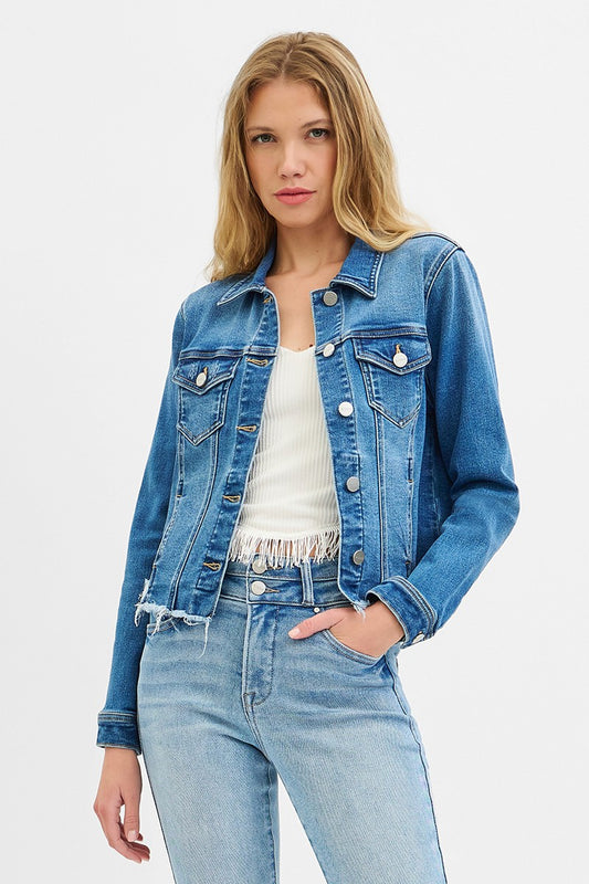 Irregular Fray Hemed Jacket