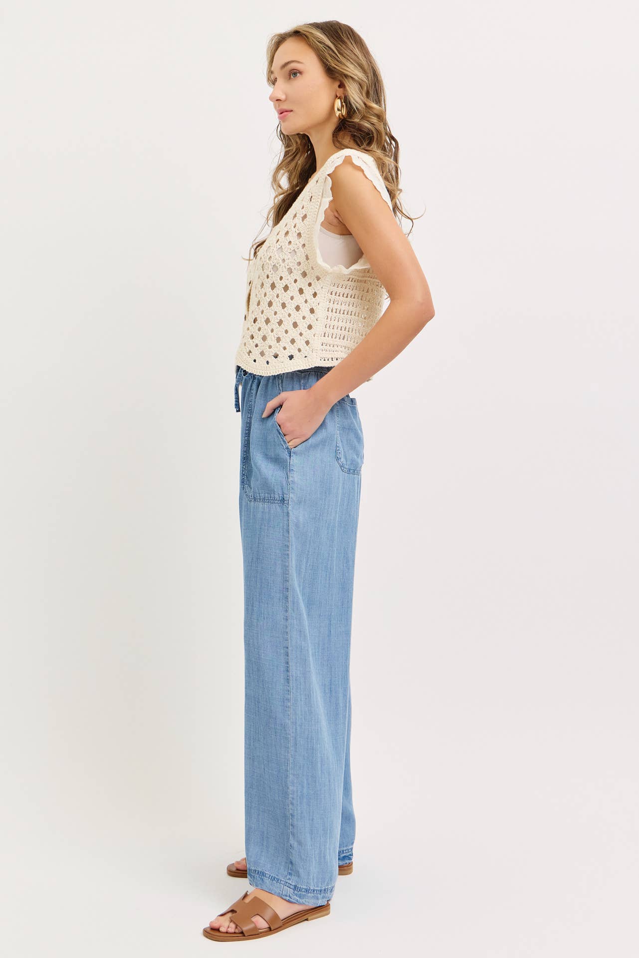 Elastic Waist Palazzo Pants