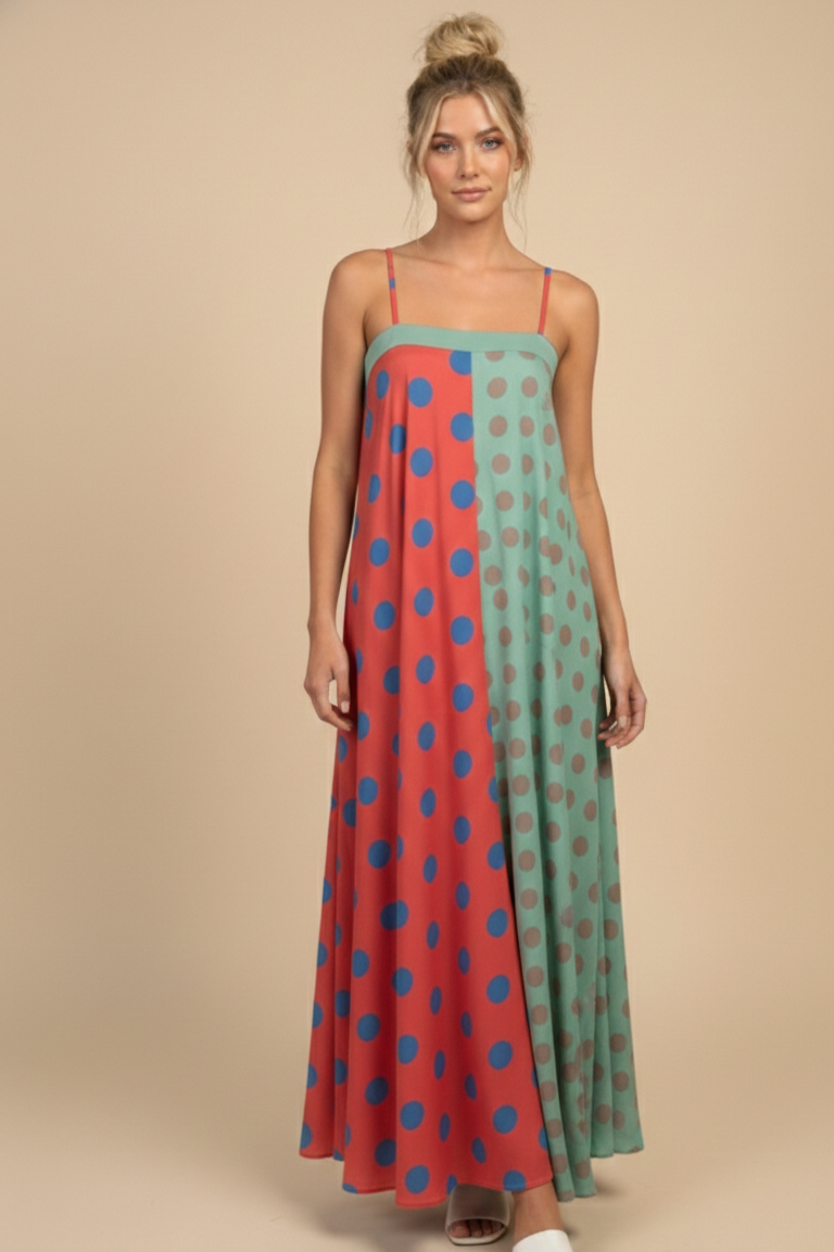Serafina Polka Dot Chiffon Maxi