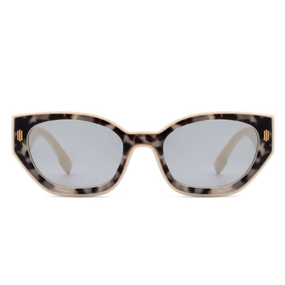 Women Retro Round Fashion Narrow Cat Eye Sunglasses