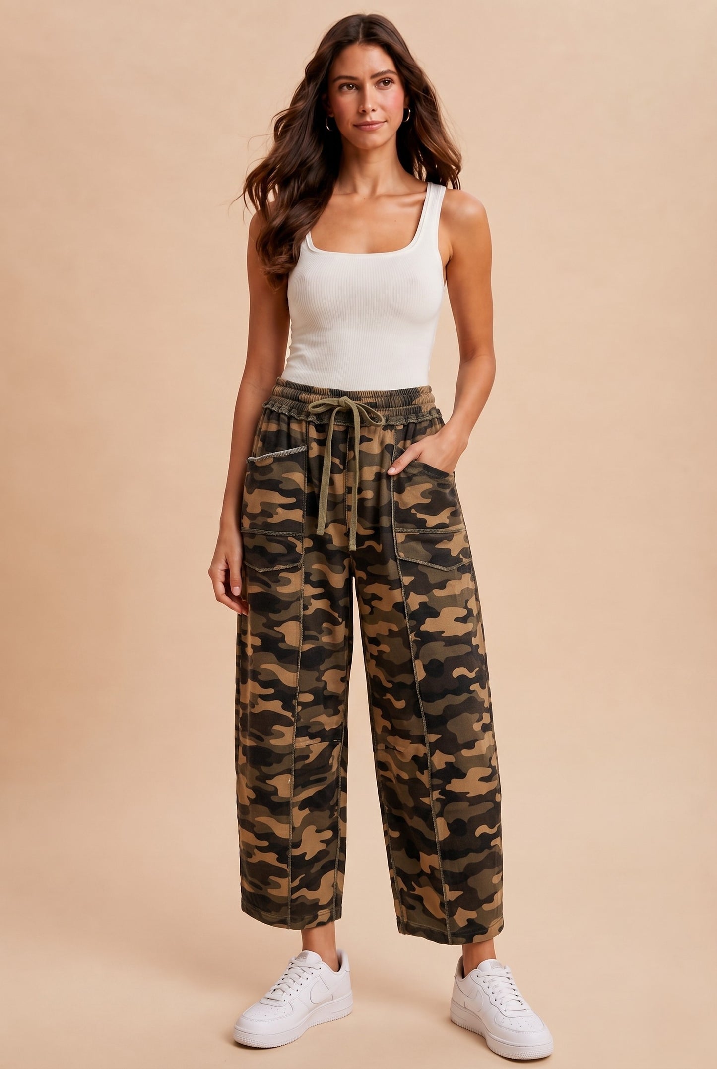 Printed Barrel Knit Pants