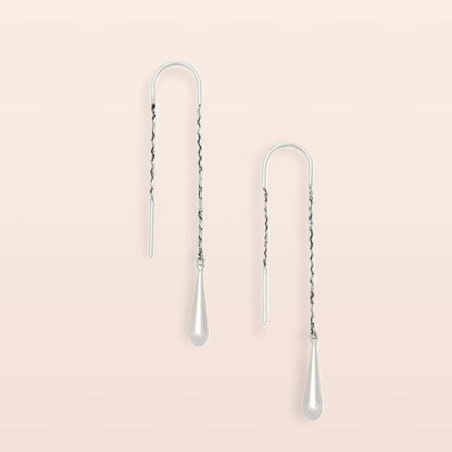 Refined Earring Collection - Teardrop Threader/Silver