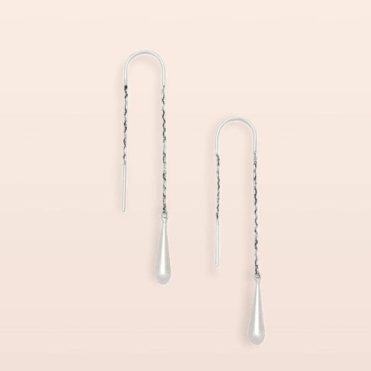 Refined Earring Collection - Teardrop Threader/Silver