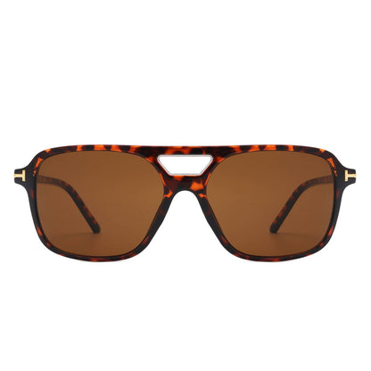 Retro Square Brow-Bar Fashion Vintage Aviator Sunglasses
