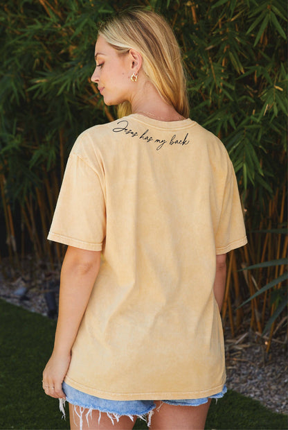 Jesus Has My Back Back Graphic Top