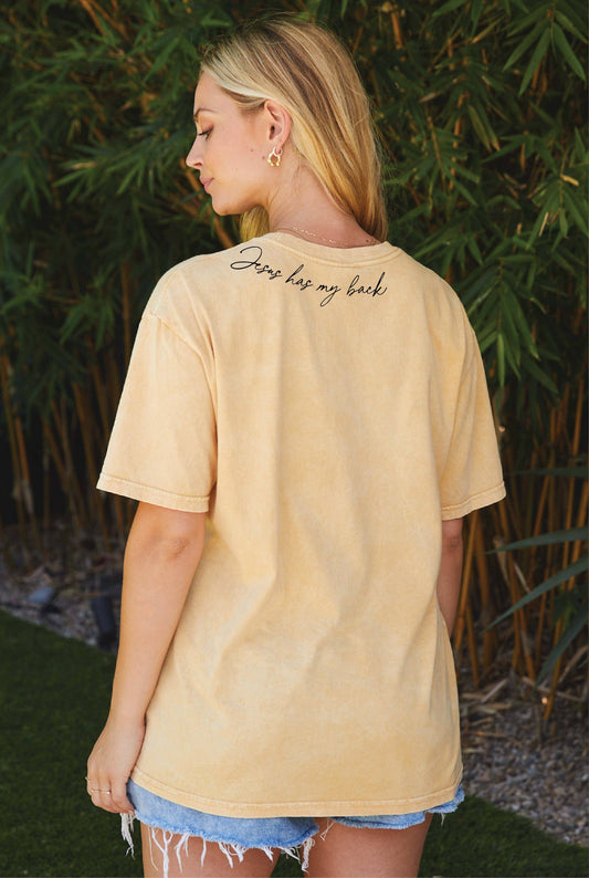 Jesus Has My Back Back Graphic Top