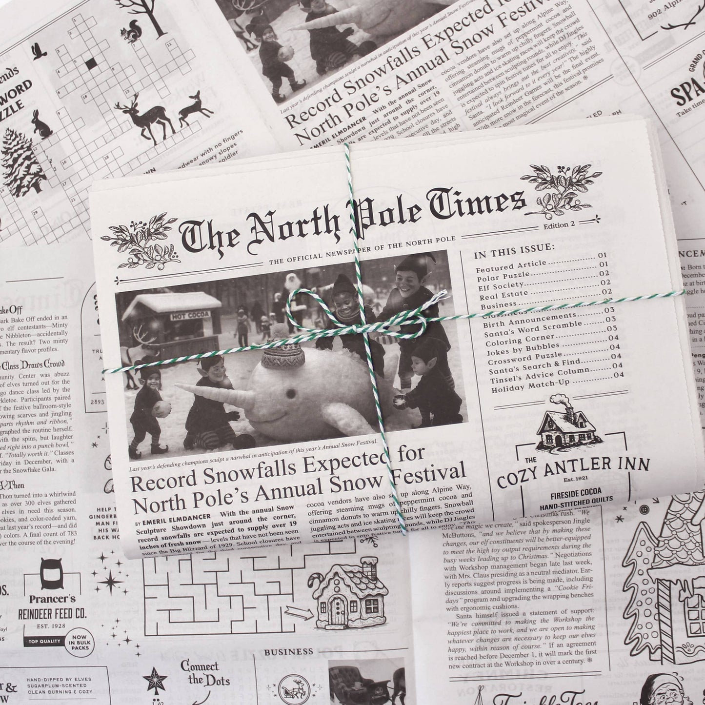 4pk North Pole Times - Newspaper and Gift Wrap