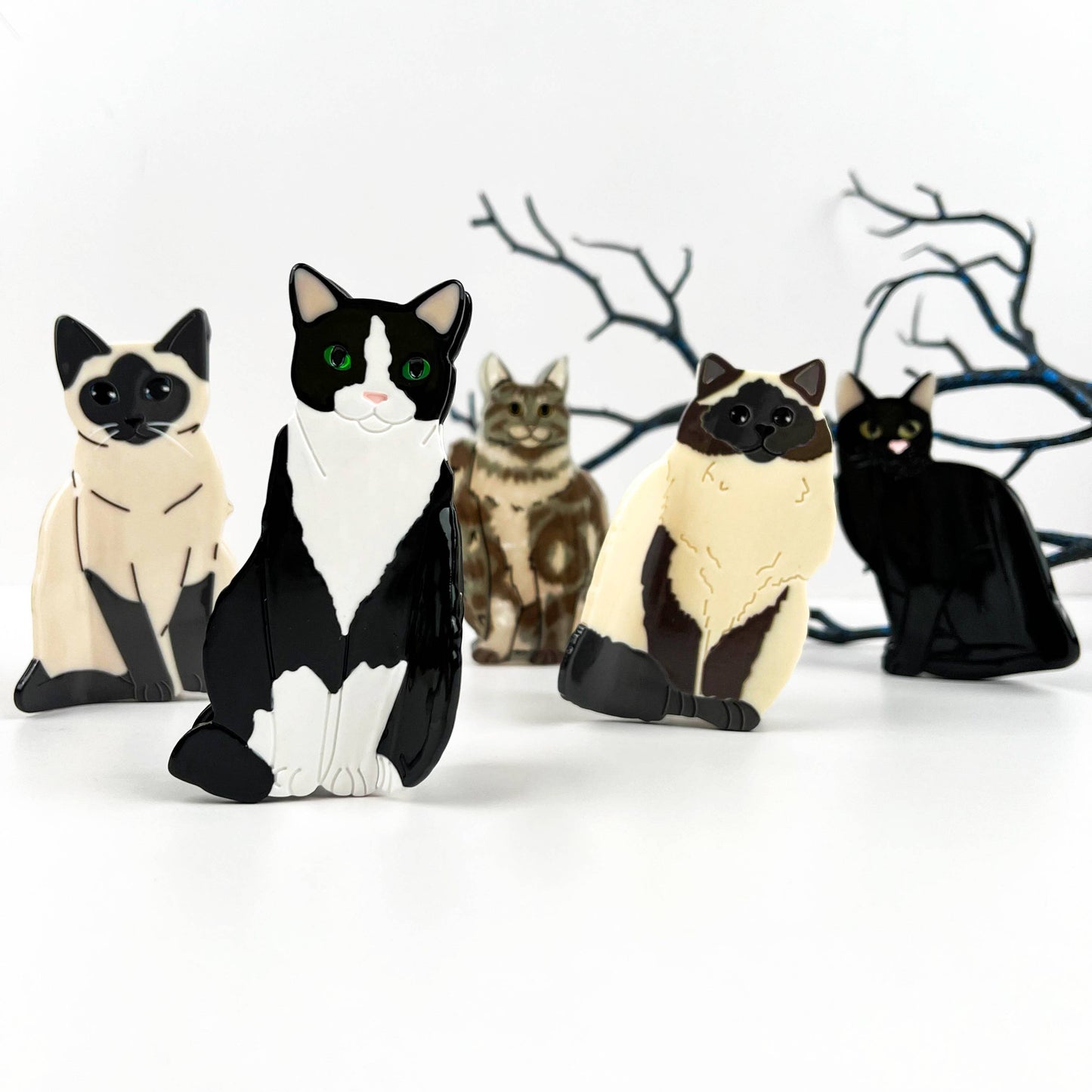 Black Cat Acetate Claw Clip
