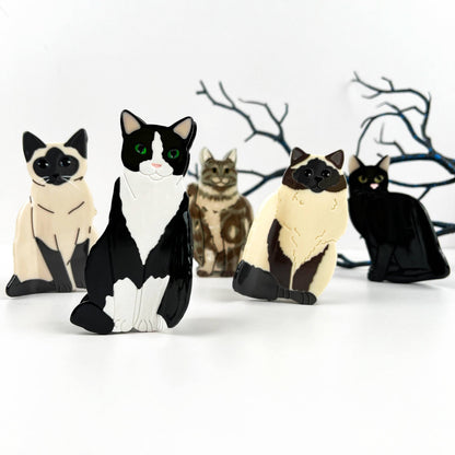 Black Cat Acetate Claw Clip
