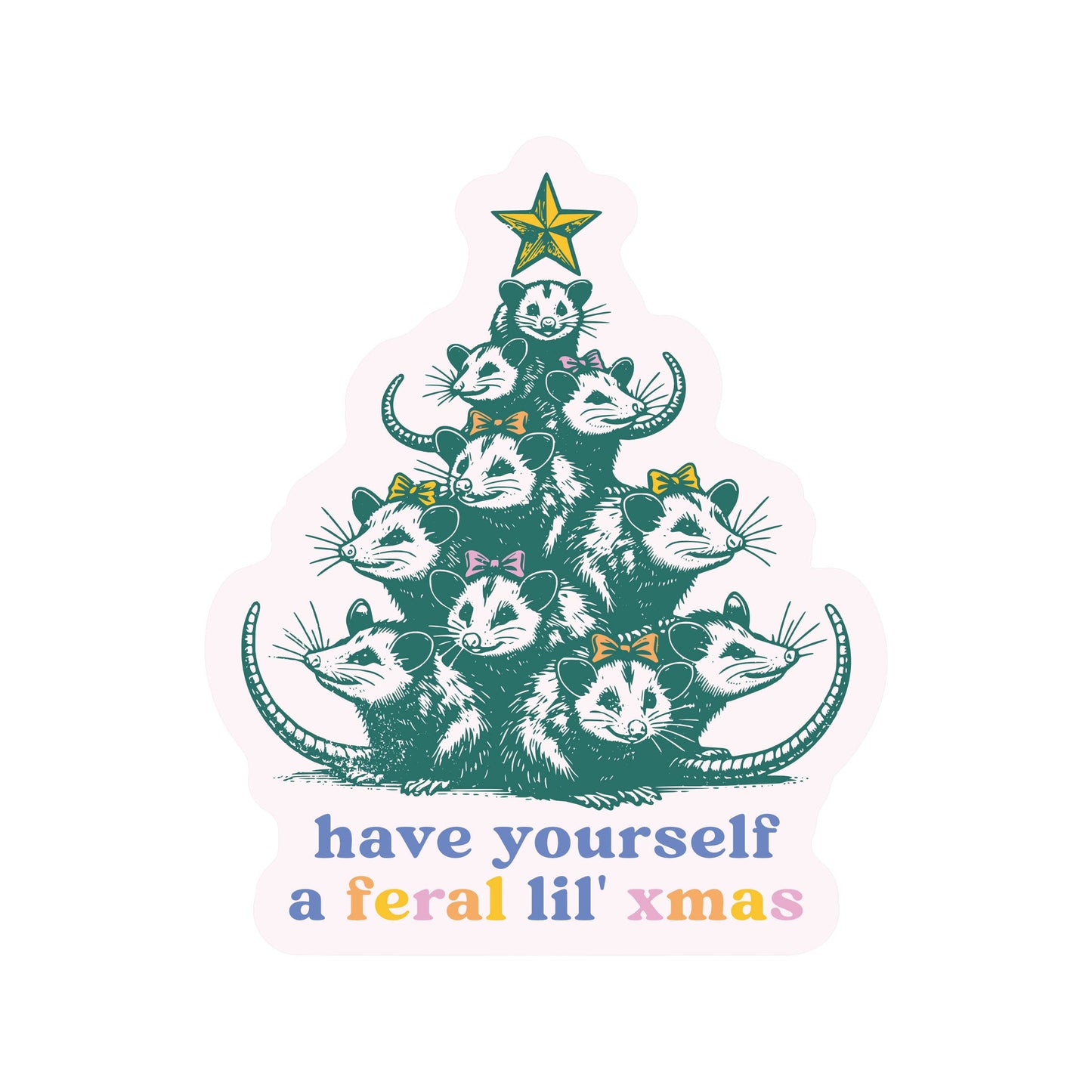 Feral Xmas Sticker