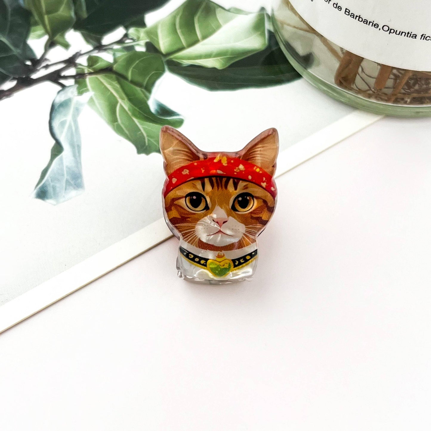 Mini Cat Print Claw Clip