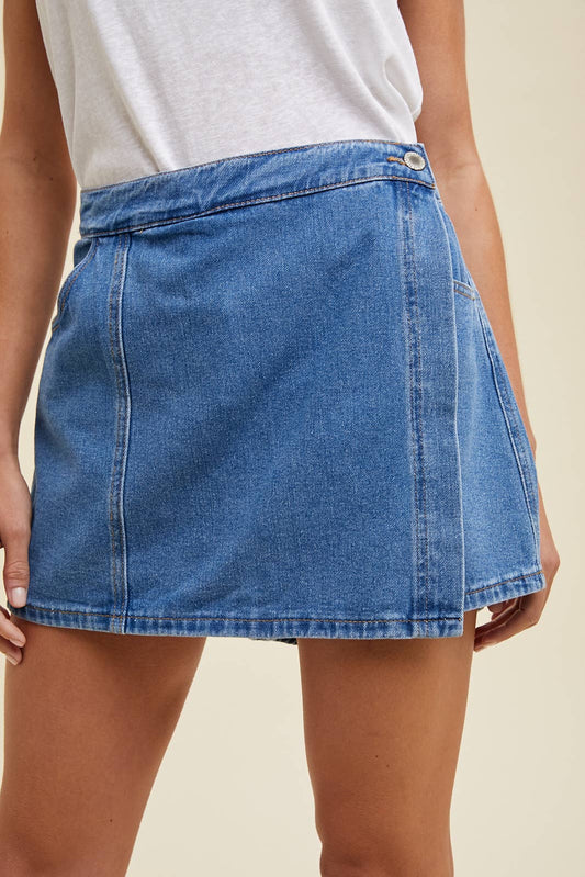 Denim Wrap Skort