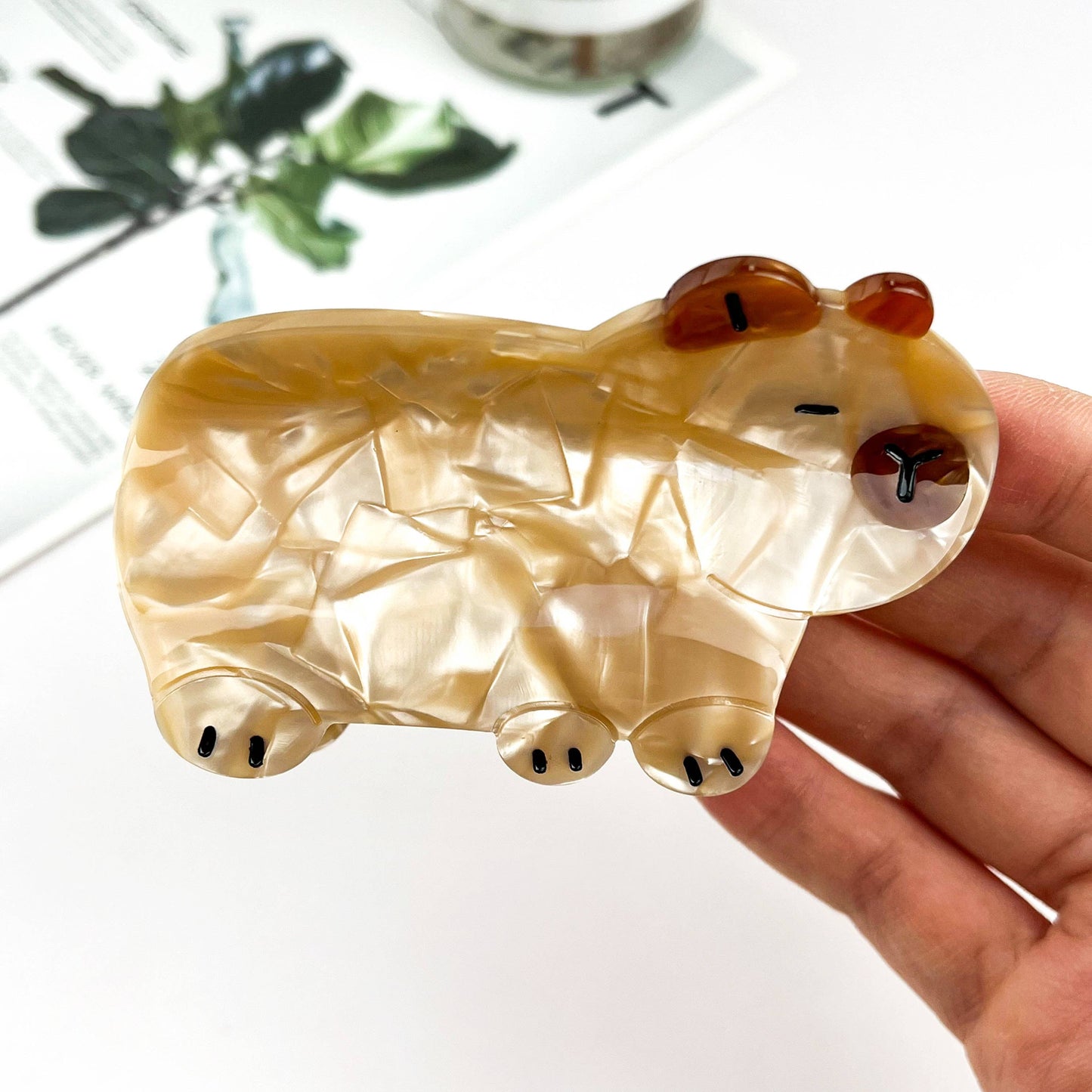 Capybara Hair Animal Clip