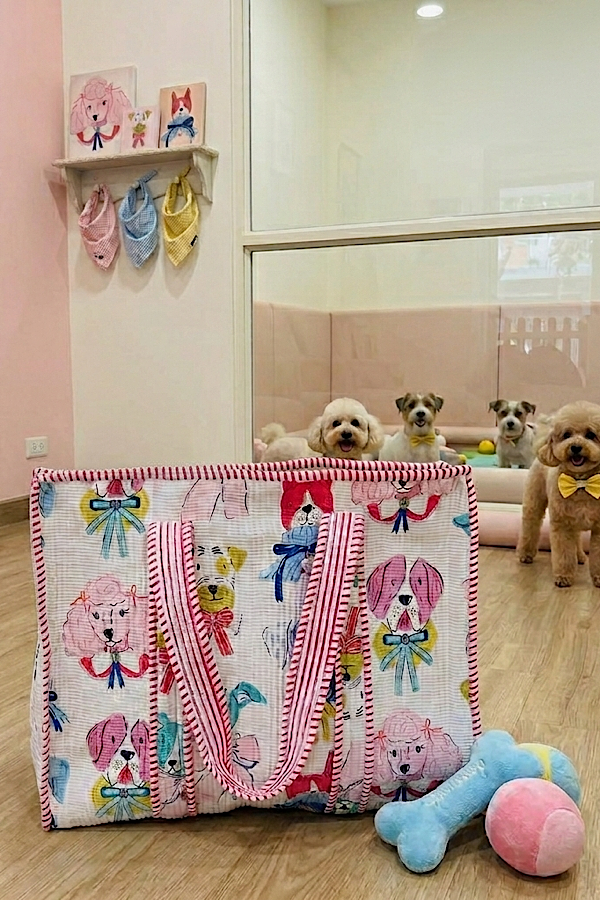 Pups in Bows Tote Bag
