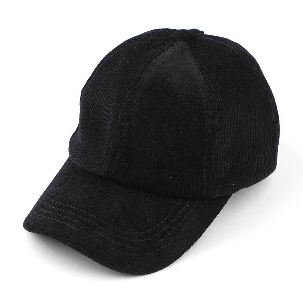 Corduroy Criss-Cross Pony Cap