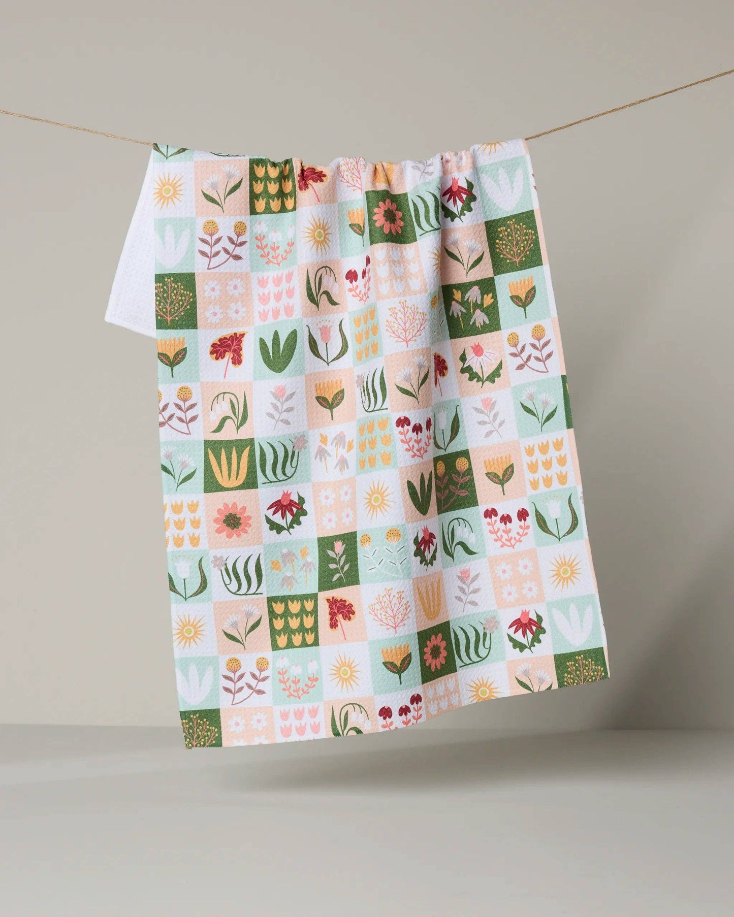 Geometry Patchwork Garden Tea Towel