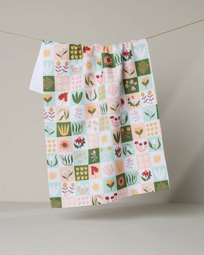 Geometry Patchwork Garden Tea Towel