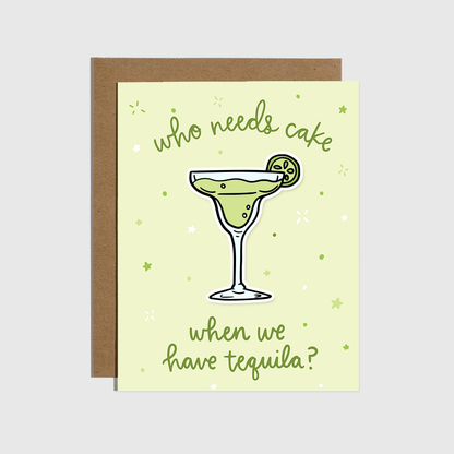 Cake Tequila Sticker Card