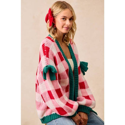 Christmas Theme Open Front Sweater Cardigan