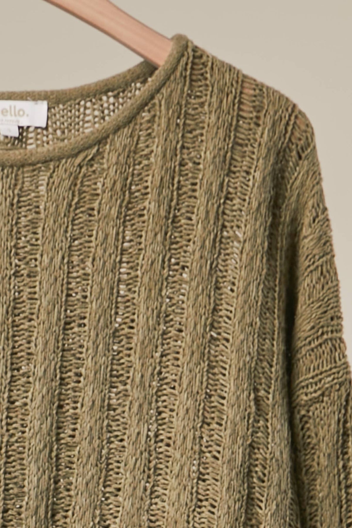 Relaxed Fit Rib Knit Pocket Sweater