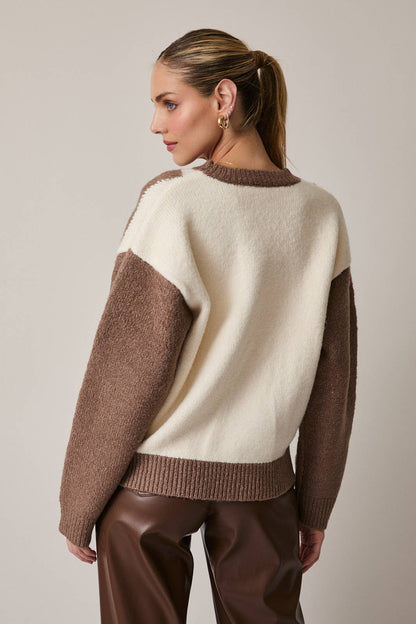 Round Neck Argyle Sweater