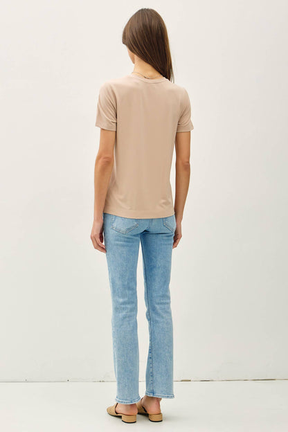 Bamboo Modal Basic Round Neck Short Sleeve Tee