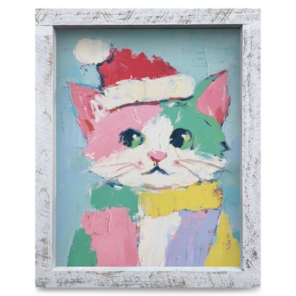 The Cutest Christmas Cat Wood Framed Wall Art