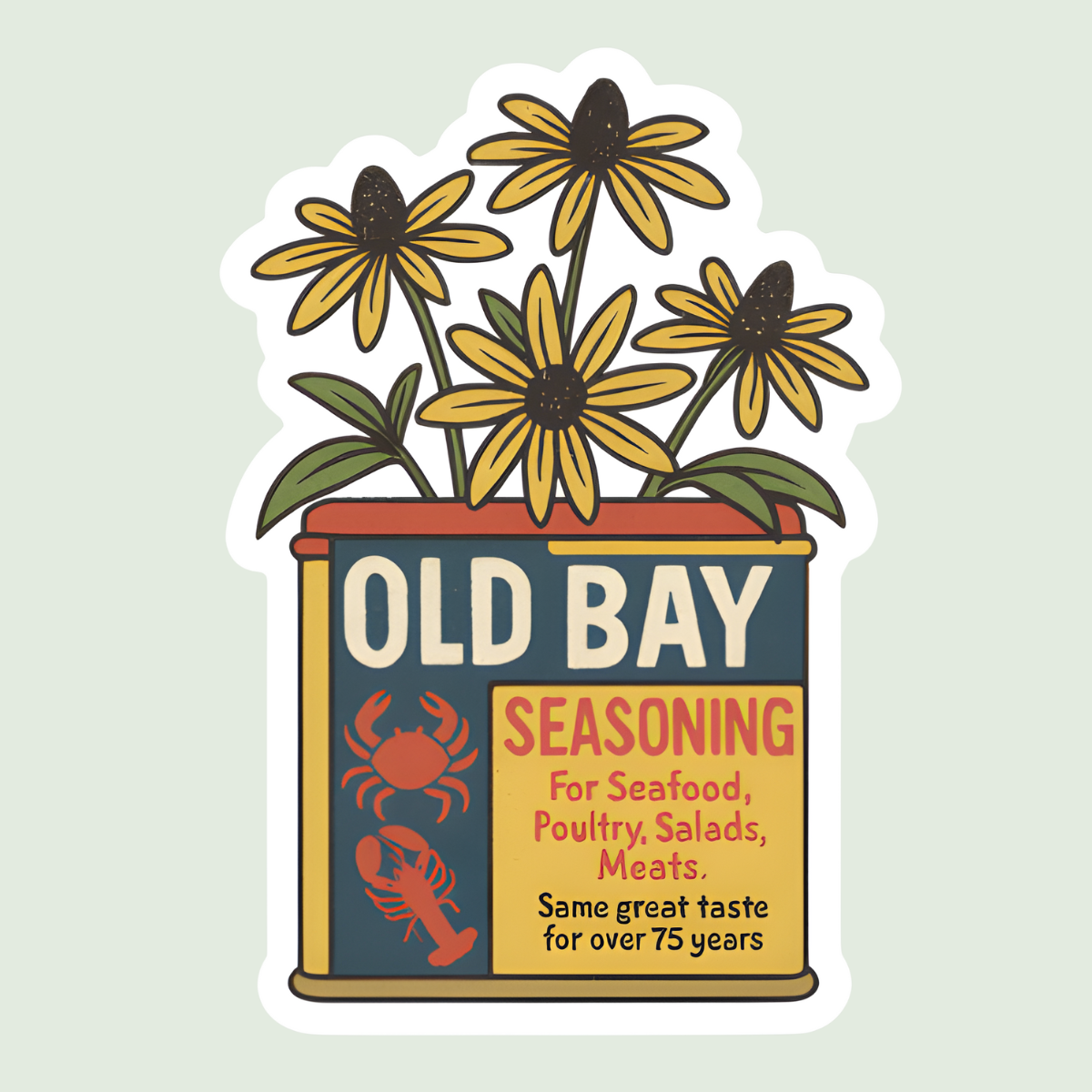 Old Bay Flowers Sticker