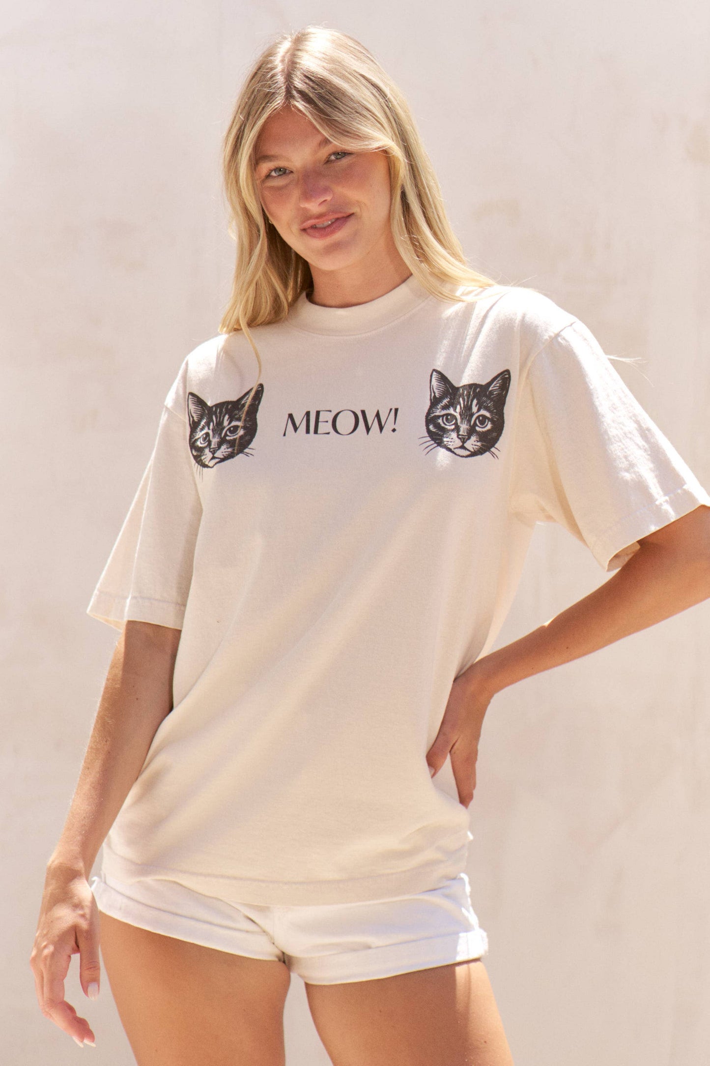 Two Cat Meow Graphic Tee