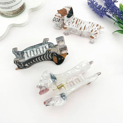Halloween Mummy Ghost Skeleton Dachshund Hair Claw Clip