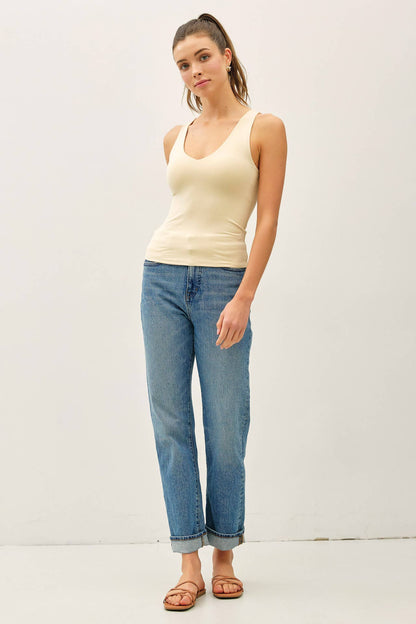 Basic Full Length V-Neck Tank