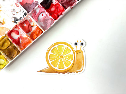 Lemon Snail Funny Citrus Fruit Vinyl Sticker