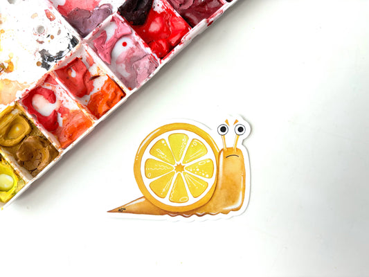 Lemon Snail Funny Citrus Fruit Vinyl Sticker