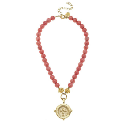 Fleur-De-Lis Stone Necklace