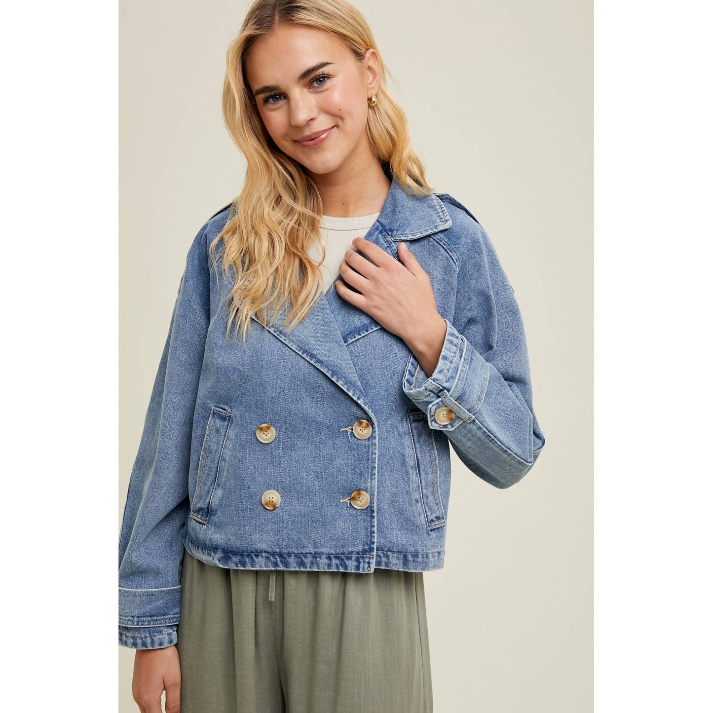 Double Button Denim Jacket