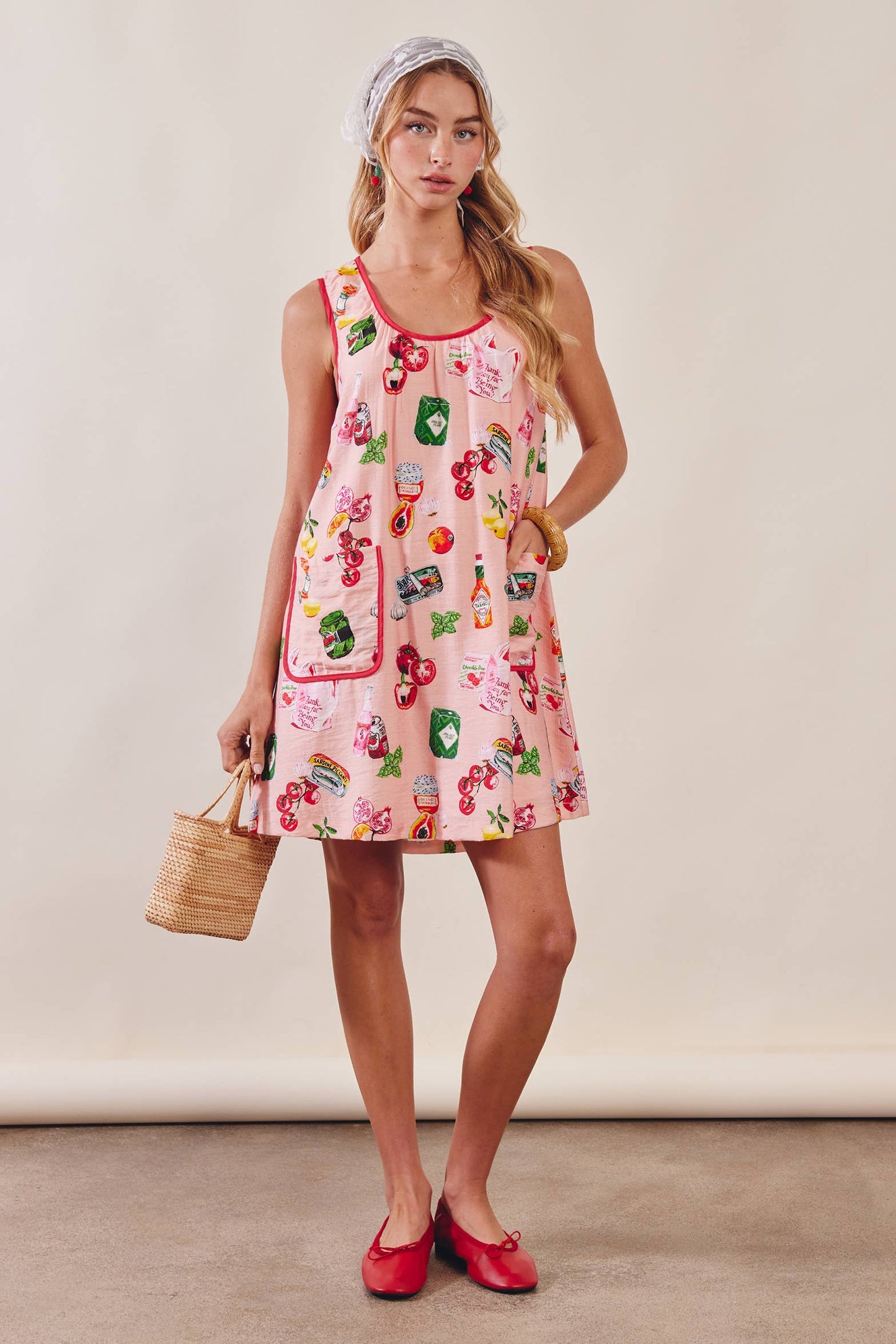 Printed Pocket Shift Dress