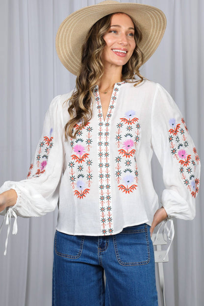 Vintage Embroidered Bohemian Blouse